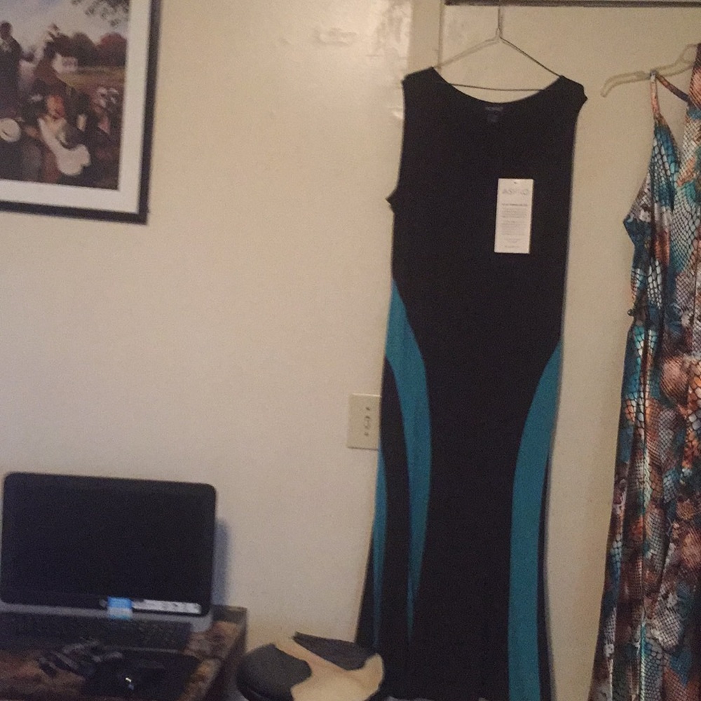 Black and blue dress